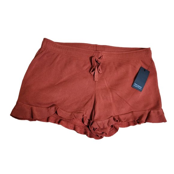 free press Other - Free Press L Red Ochre Ruffled Drawstring Sleep Shorts Nordstrom Rack